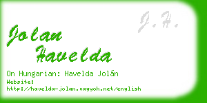 jolan havelda business card